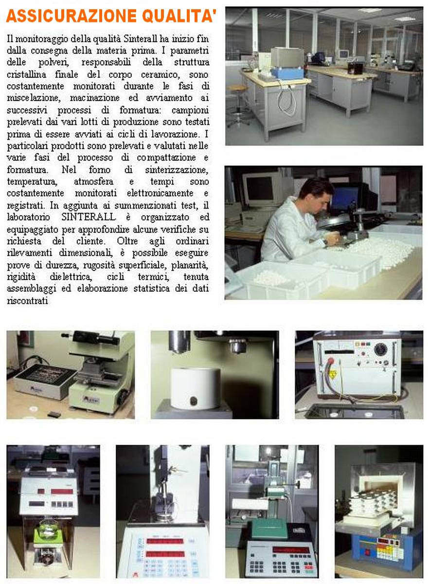 Controllo e collaudi in ogni ciclo e fase di produzione